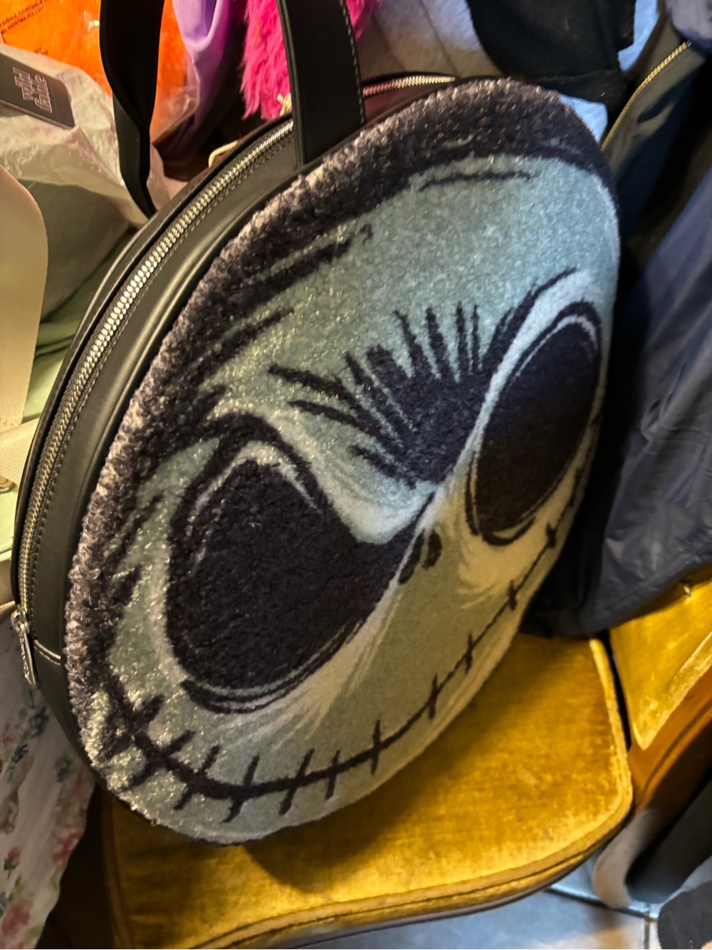 Loungefly Round Jack Skellington Shoulder Bag in Black